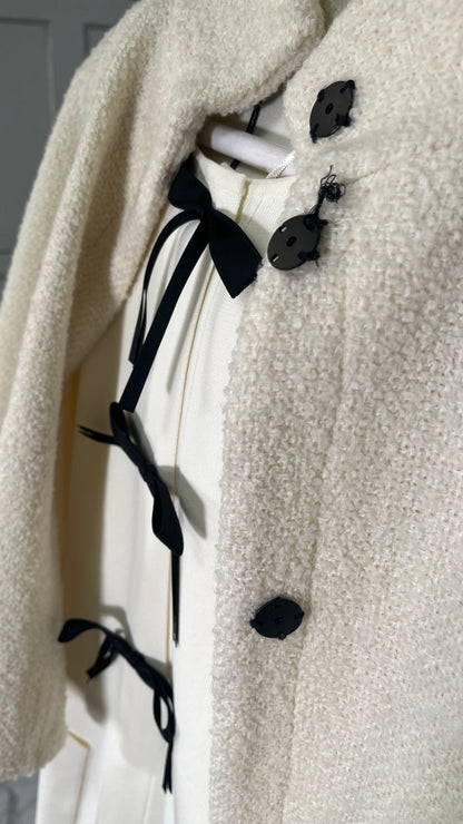 Belle Dame Women’s Buckle Hooded Poncho Shawl Sleeveless Winter Poncho Cape Coat with Leather Buckle Closure and Hoodie Size S