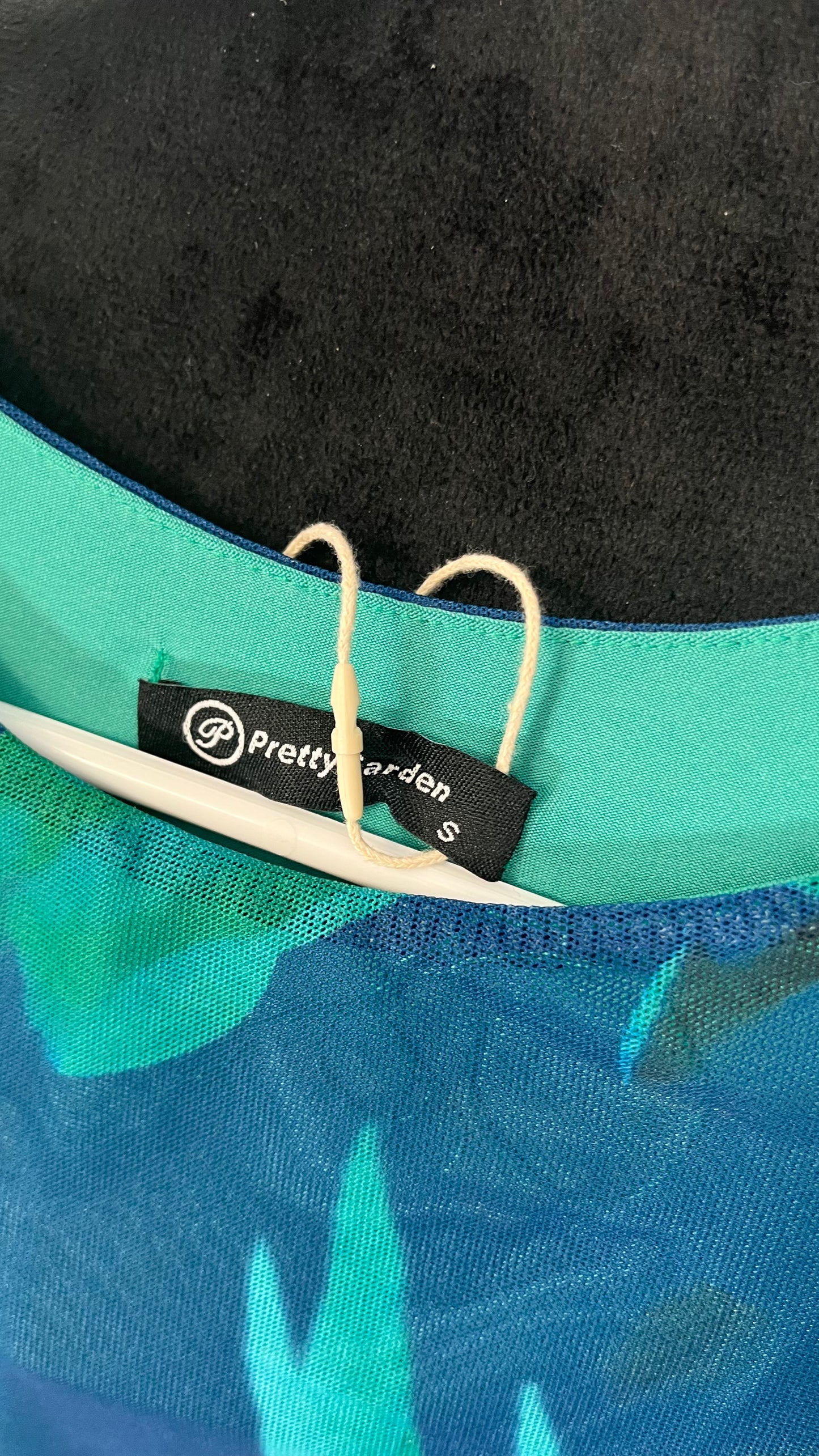 MakeMeChic Women's Elegant Tie Dye Mesh Ruched Long Sleeve Round Neck Bodycon Midi Long Dresses  Size S