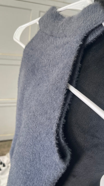 Long Grey Blue Floral Dress Size S