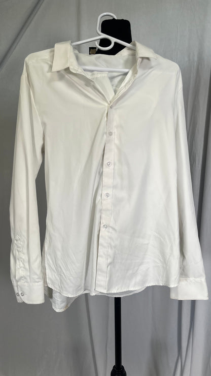 Long Sleeve Shirts for Men Solid Color Casual Button Up Shirt Men Size L