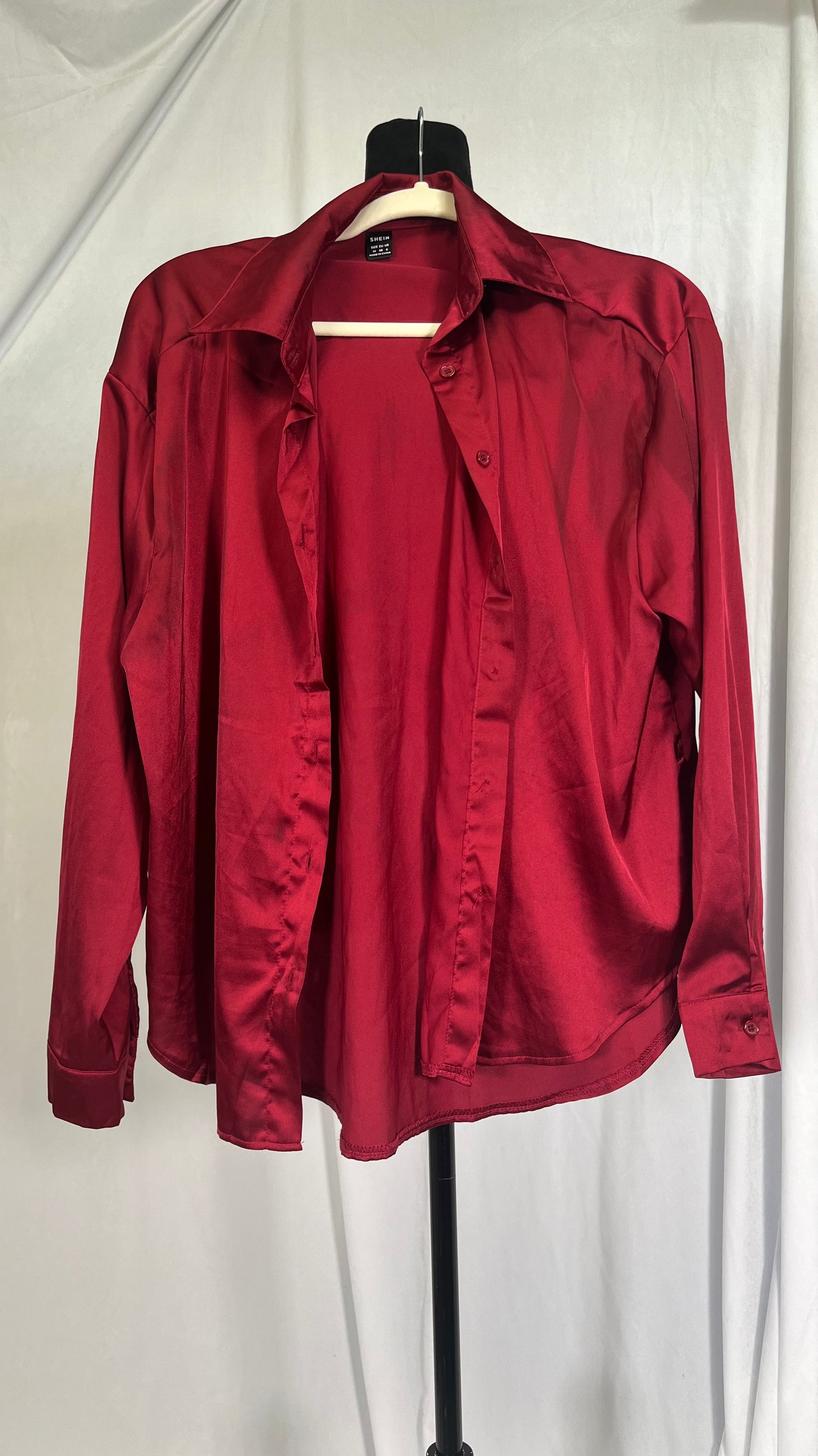 Satin Button Shirts for Women Solid Color Long Sleeve Slim Fit Office Blouses Casual Business Silk Tops with Pocket  Size M