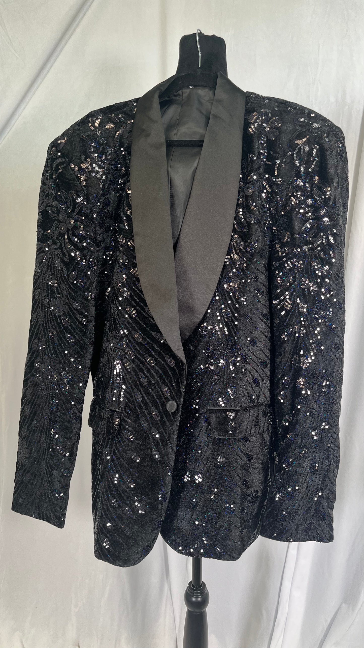 Barabas Men's Shiny Design Glittery Sequin Design Blazer BL3068 Size XL