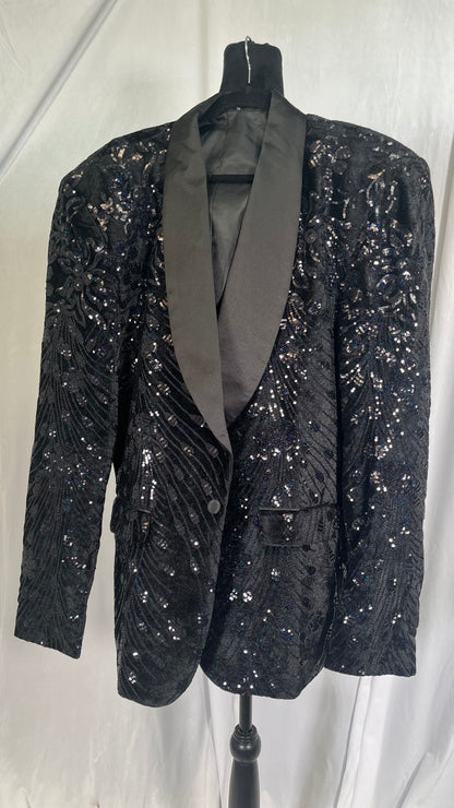 Barabas Men's Shiny Design Glittery Sequin Design Blazer BL3068 Size XL