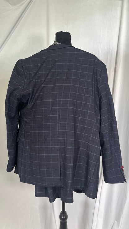 Men's Dark Plaid Classic Retro Formal Three-Piece SuitSize 40