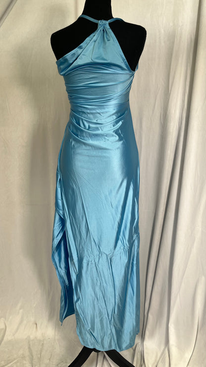 Yazinie Women's Satin Tube Sexy Backless Formal Wedding Guest Evening Party Maxi Dresses Gala DressSize S