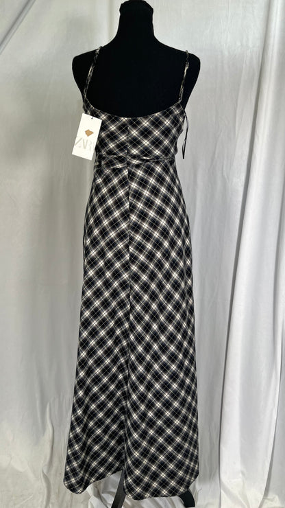 Sleeveless Reversible Quality Checkered Women's Pencil Short DressSize XS