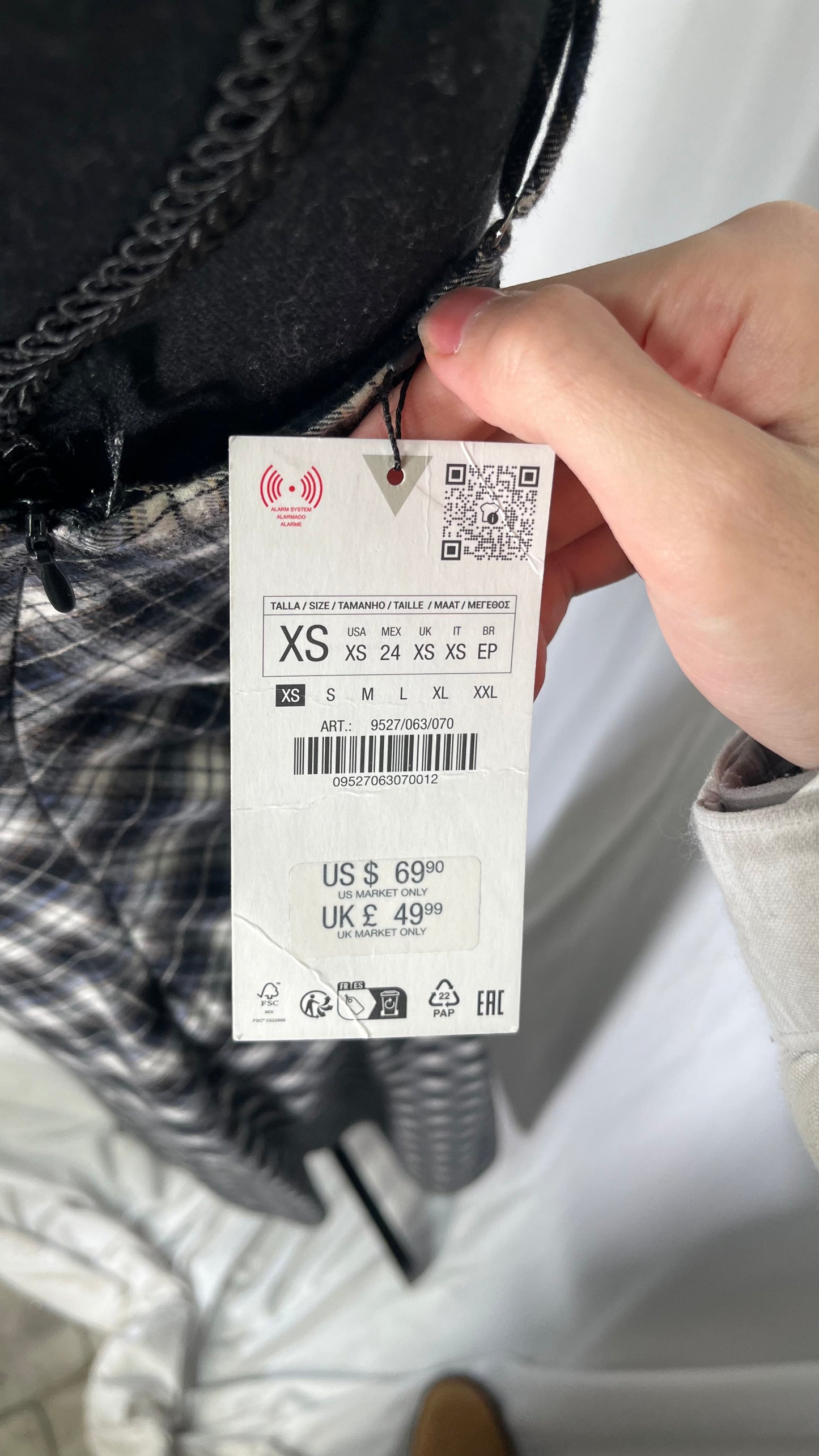 Sleeveless Reversible Quality Checkered Women's Pencil Short DressSize XS