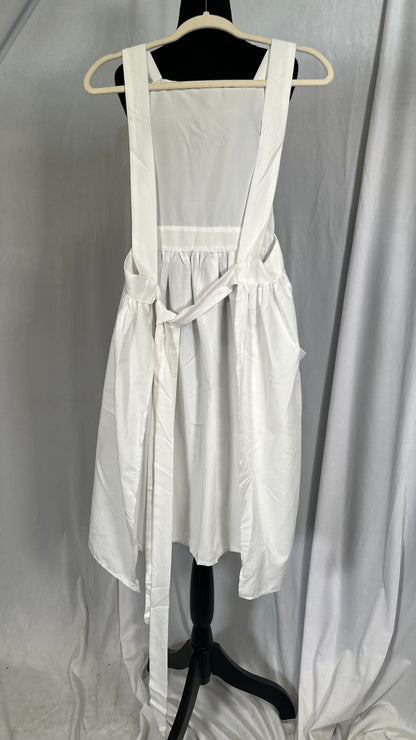 ZALYMOE Womens Cotton Apron with 2 Pockets Cross Back Cooking Pinafore Dress Baking Gardening Works Arpon Mother Gift didn't find size on picture