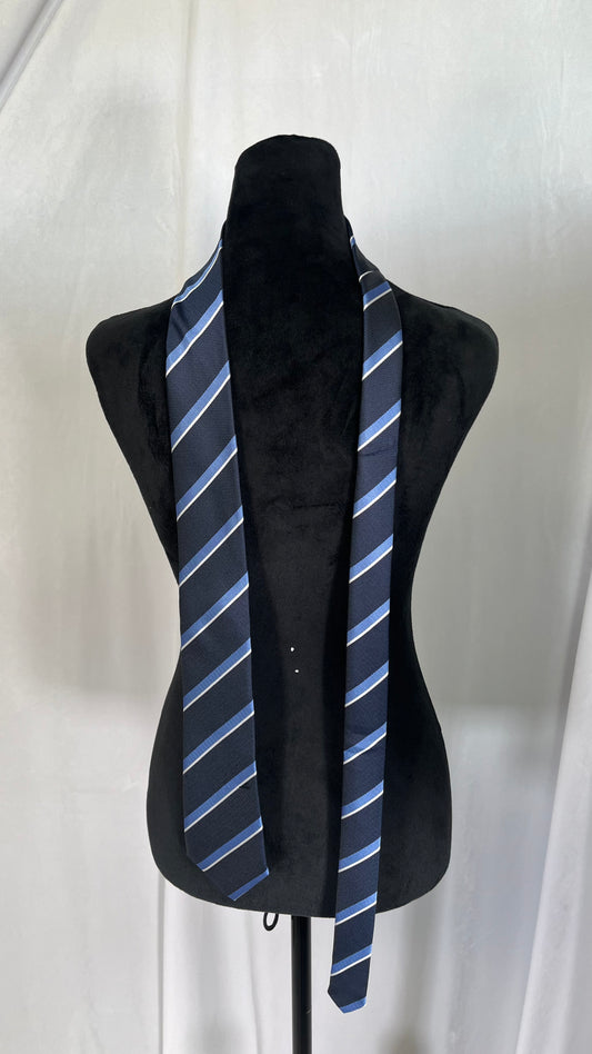 Black Blue Striped Tie