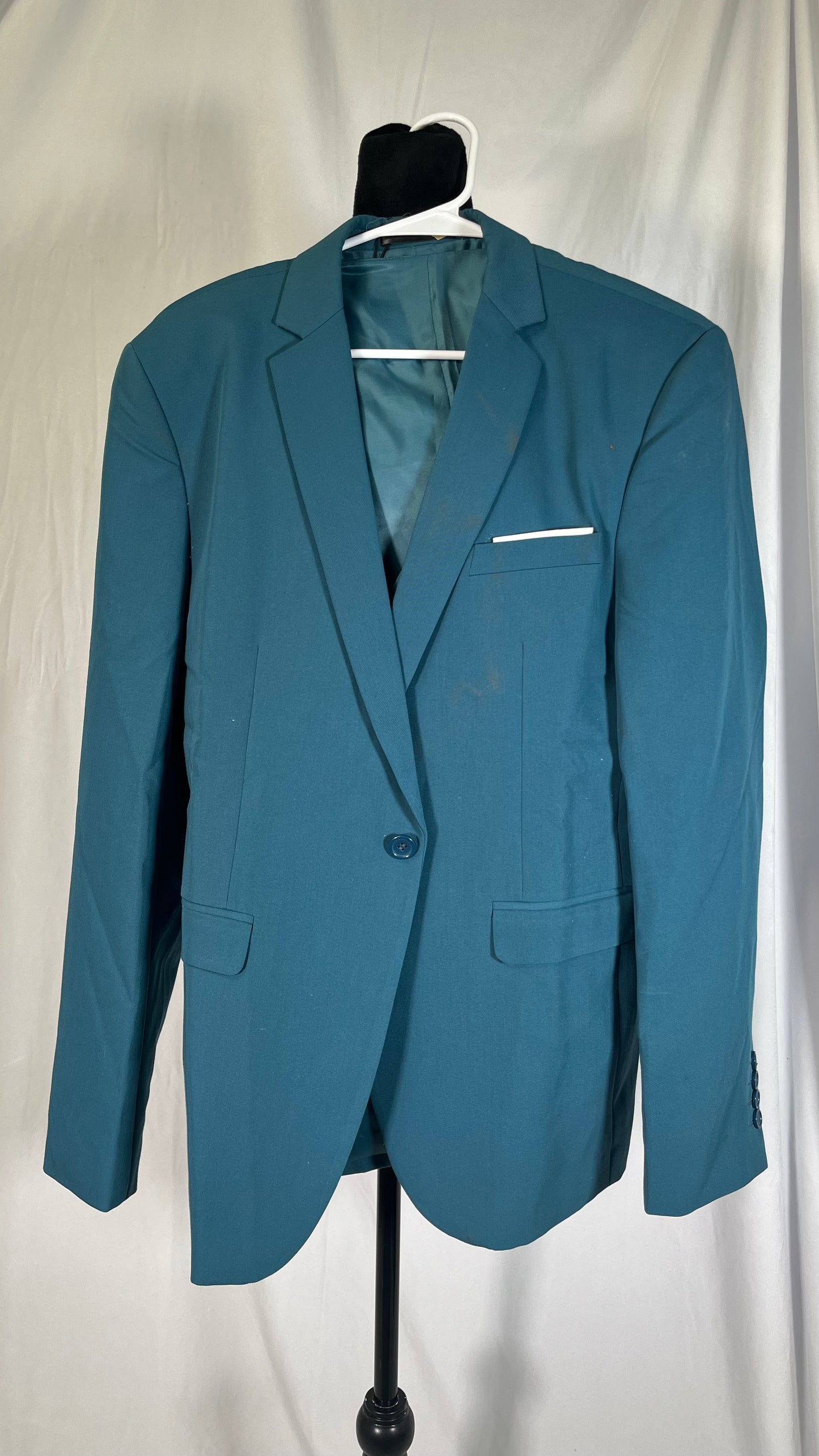 Men's Formal Suits Regular Fit Summer 2 Pieces Beach Party Linen Tuxedos Jacket+Trousers Wedding Grooms Party Size L