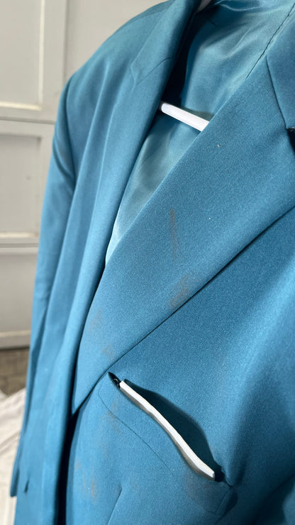 Men's Formal Suits Regular Fit Summer 2 Pieces Beach Party Linen Tuxedos Jacket+Trousers Wedding Grooms Party Size L