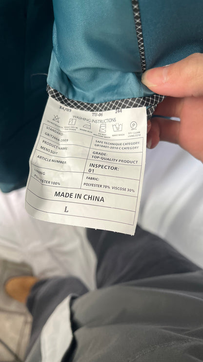 Men's Formal Suits Regular Fit Summer 2 Pieces Beach Party Linen Tuxedos Jacket+Trousers Wedding Grooms Party Size L