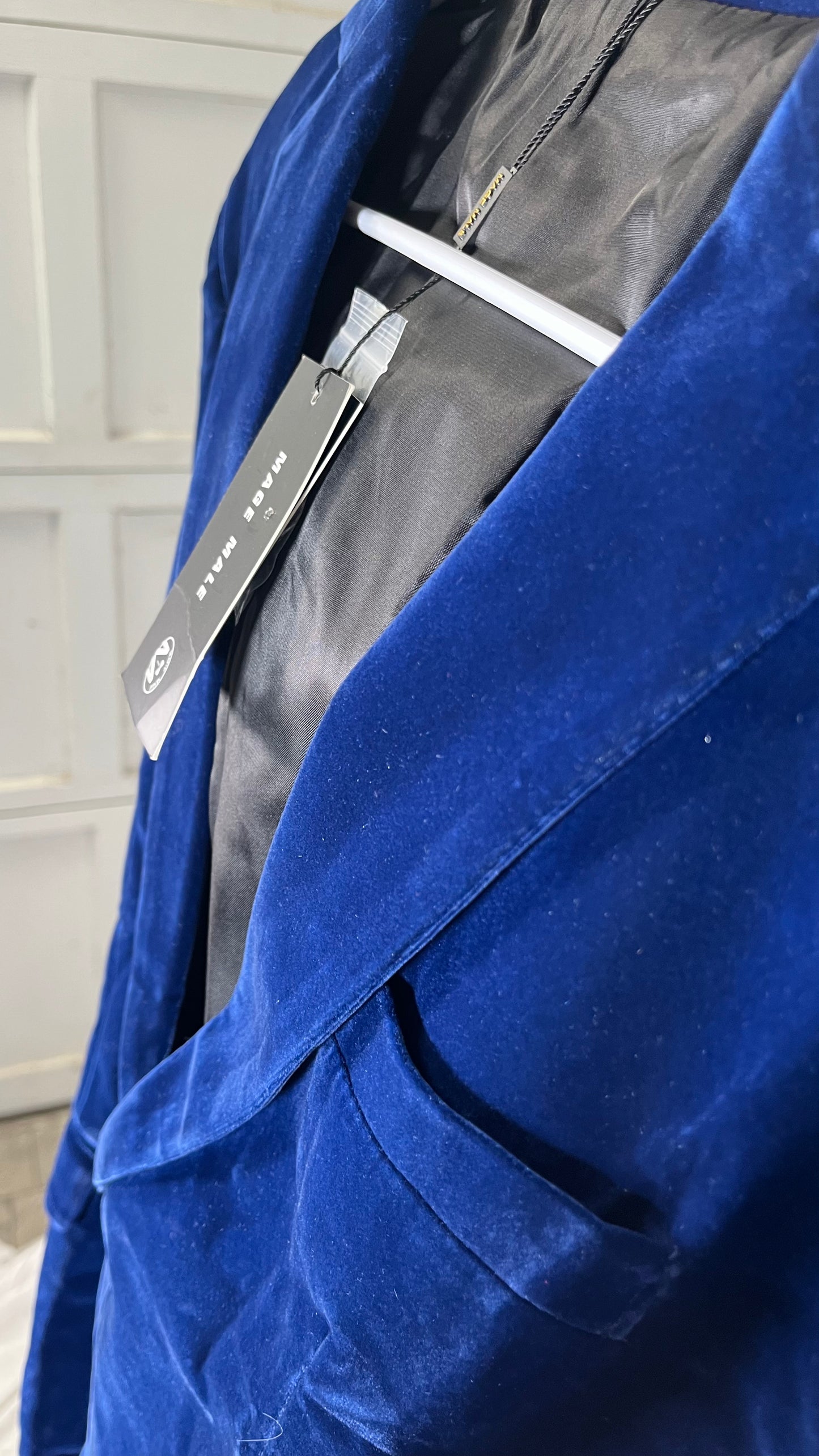 Apornipal Men's Velvet One Button Suit Jacket Slim Fit Peak Lapel Casual Blazer Outerwear Size L