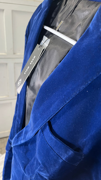 Apornipal Men's Velvet One Button Suit Jacket Slim Fit Peak Lapel Casual Blazer Outerwear Size L