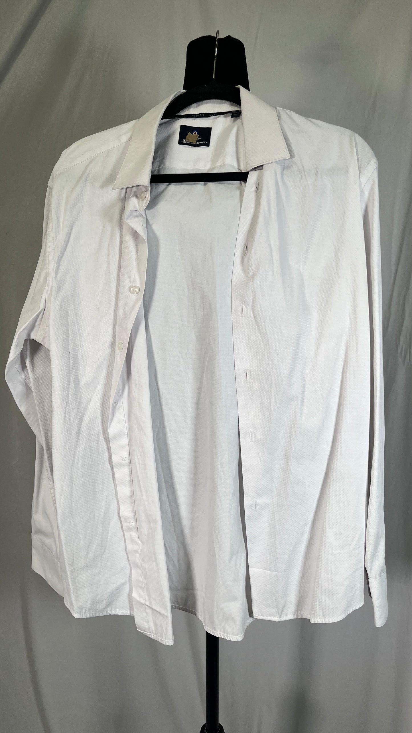 Womens Long Sleeve Blouse Ruffle Trim Button Up White Shirt Office Shirt Work Tops size L