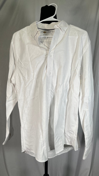 Amazon Essentials Men's Oxford Shirt, Slim-Fit Stretch, Long-Sleeve, Button Up Size L