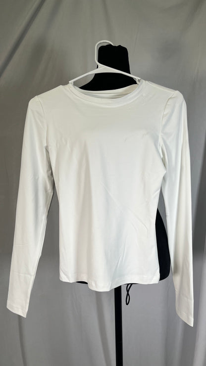 Trendy Queen Womens Long Sleeve Shirts Crop Tops Square Neck Going Out Basics Tees Y2K Winter Clothes Size S