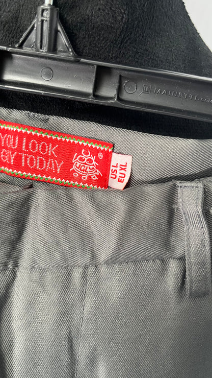 Classic-Fit Pleated Dress Pants for Men Casual Straight Leg Suit Pant Summer Lightweight Solid Trouser size L