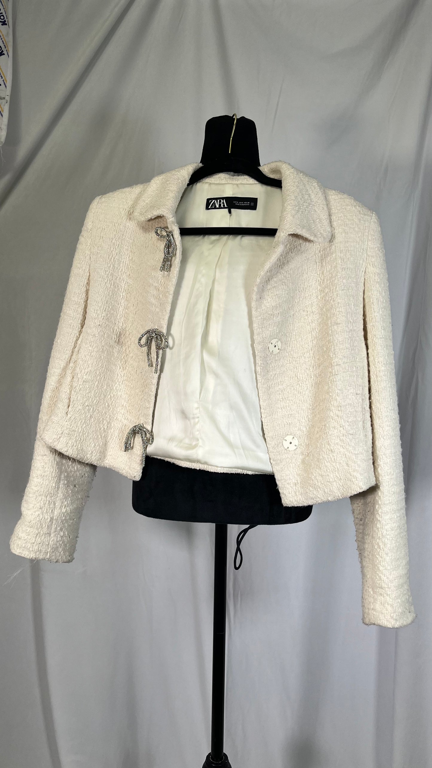 Short Beige Chanel Style Jacket Size S
