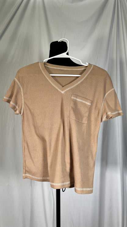 Runcati Mens V Neck Pocket T-Shirts Short Sleeve Casual Basic Summer Beach Cotton Tee Tops Size 4