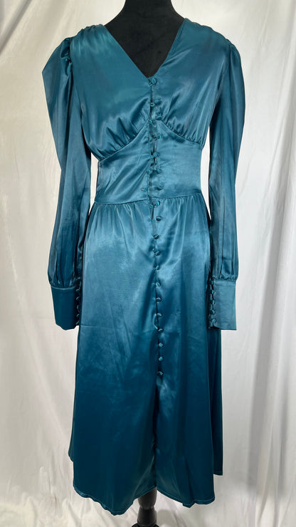 Hatant Formal Dresses for Women Satin Cocktail Wedding Guest Dresses Silk Wrap Cocktail Party Maxi Dress Elastic High Waistsize S