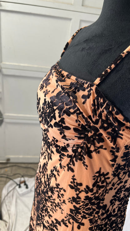 BTFBM Women's Summer Dress Sleeveless Spaghetti Strap Midi Dress Sexy Cowl Neck Floral Cocktail Dress Party Dresses size S