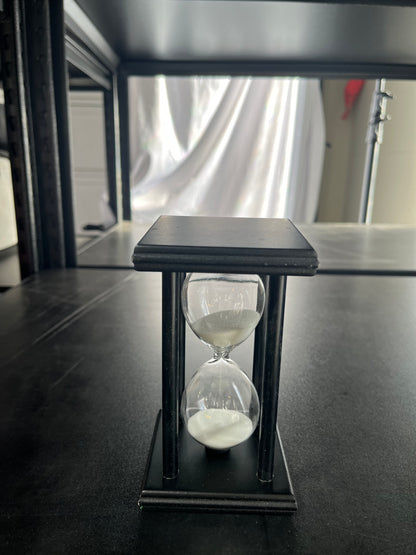 ZYAQ Wooden Sandglass Hourglass Sand Timer Clock Home Decoration (60 Minutes, Black-White)