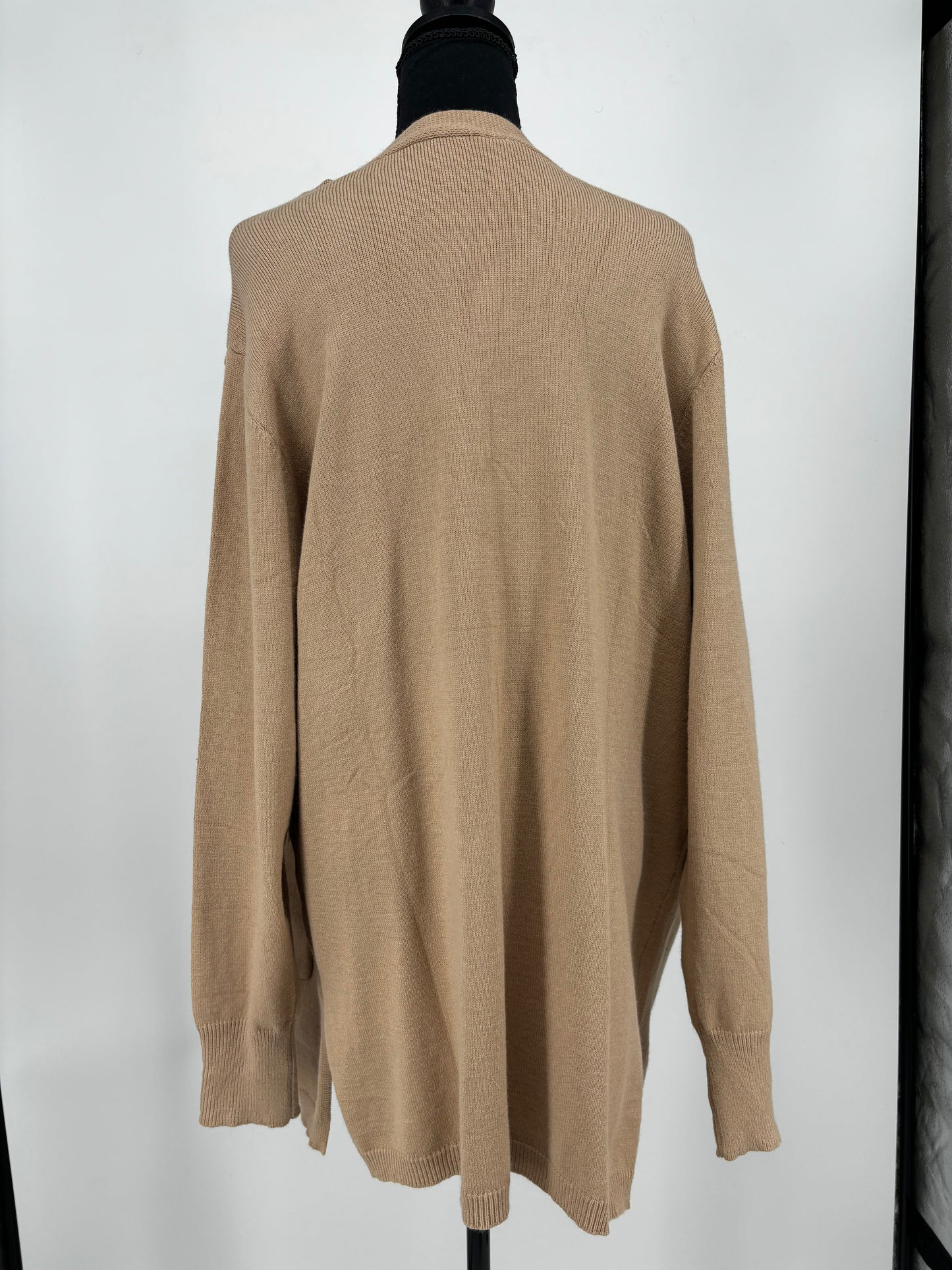 TASAMO Women’s Khaki Long Knit Cardigan – Size XL