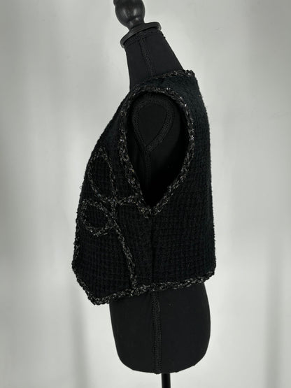 ZARA Women's Black Knitted Short Vest – Size M