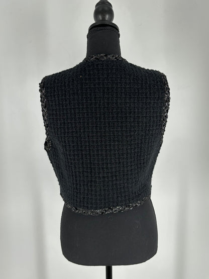 ZARA Women's Black Knitted Short Vest – Size M