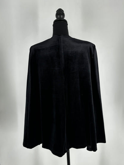 Women's Black Suede Sleeveless Shawl – Size M