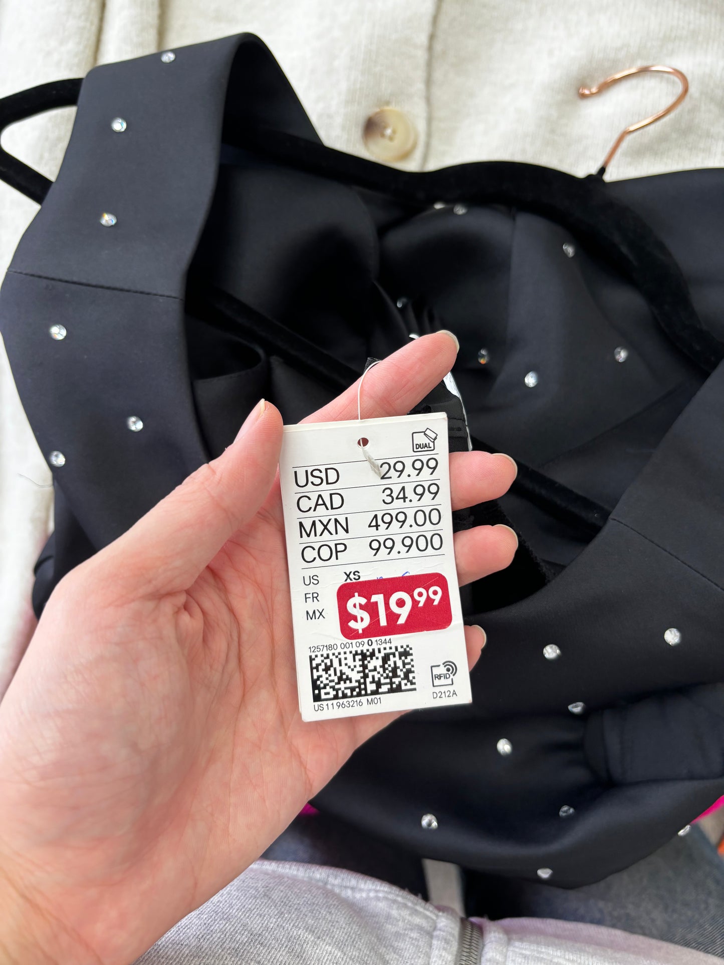 H&M DIVIDED Women’s Black Rhinestone Dress – Size XS