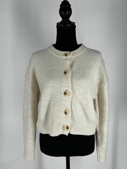 Women's White Button-Up Cardigan Sweater – Size S