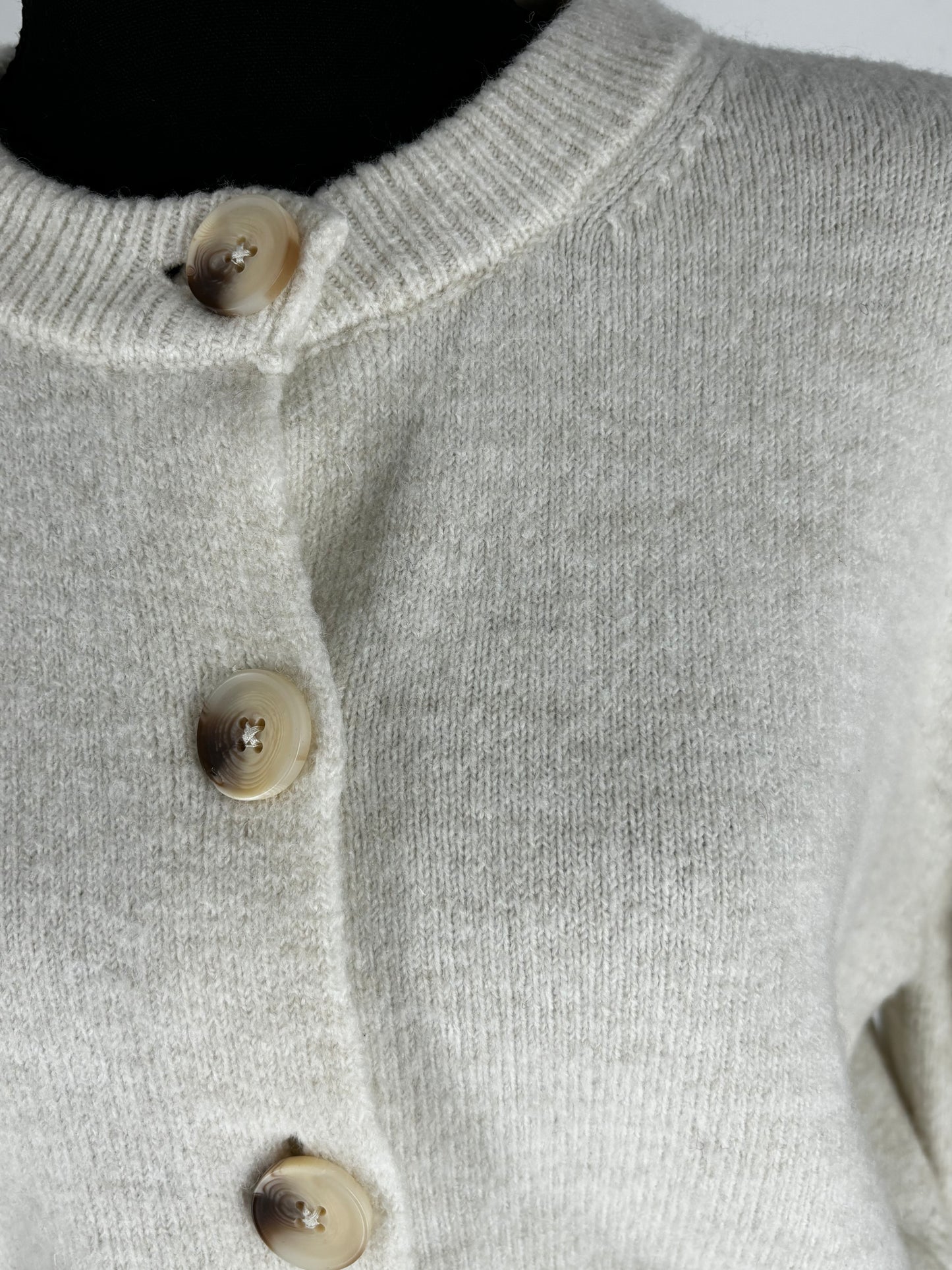 Women's White Button-Up Cardigan Sweater – Size S