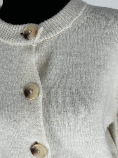Women's White Button-Up Cardigan Sweater – Size S