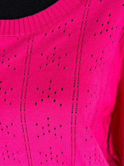 Grace Karin Women's Pink Knit Short Sleeve Sweater – Size M