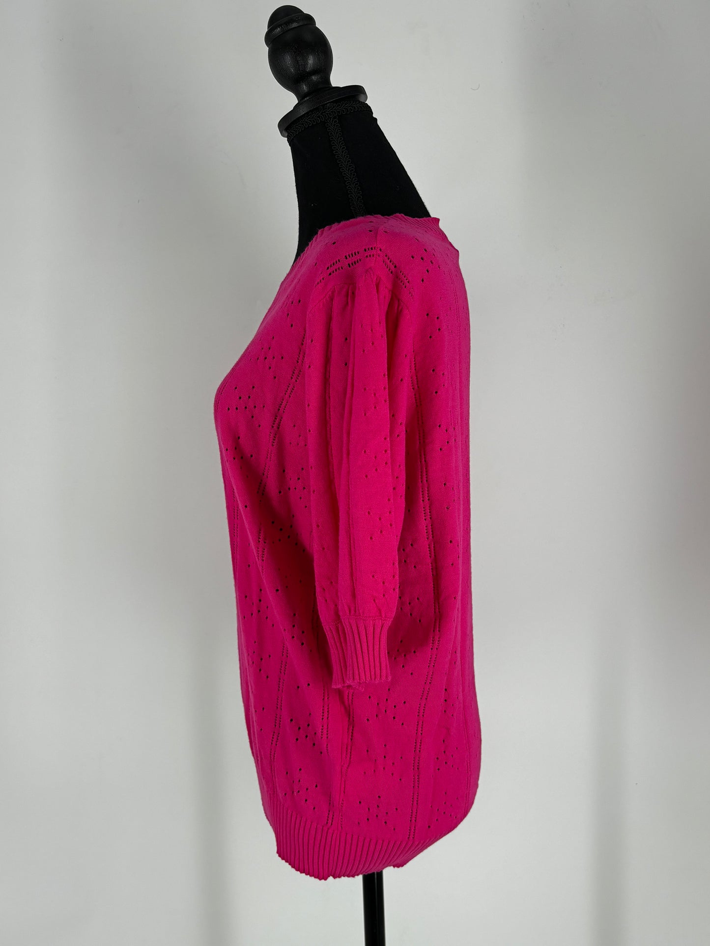 Grace Karin Women's Pink Knit Short Sleeve Sweater – Size M