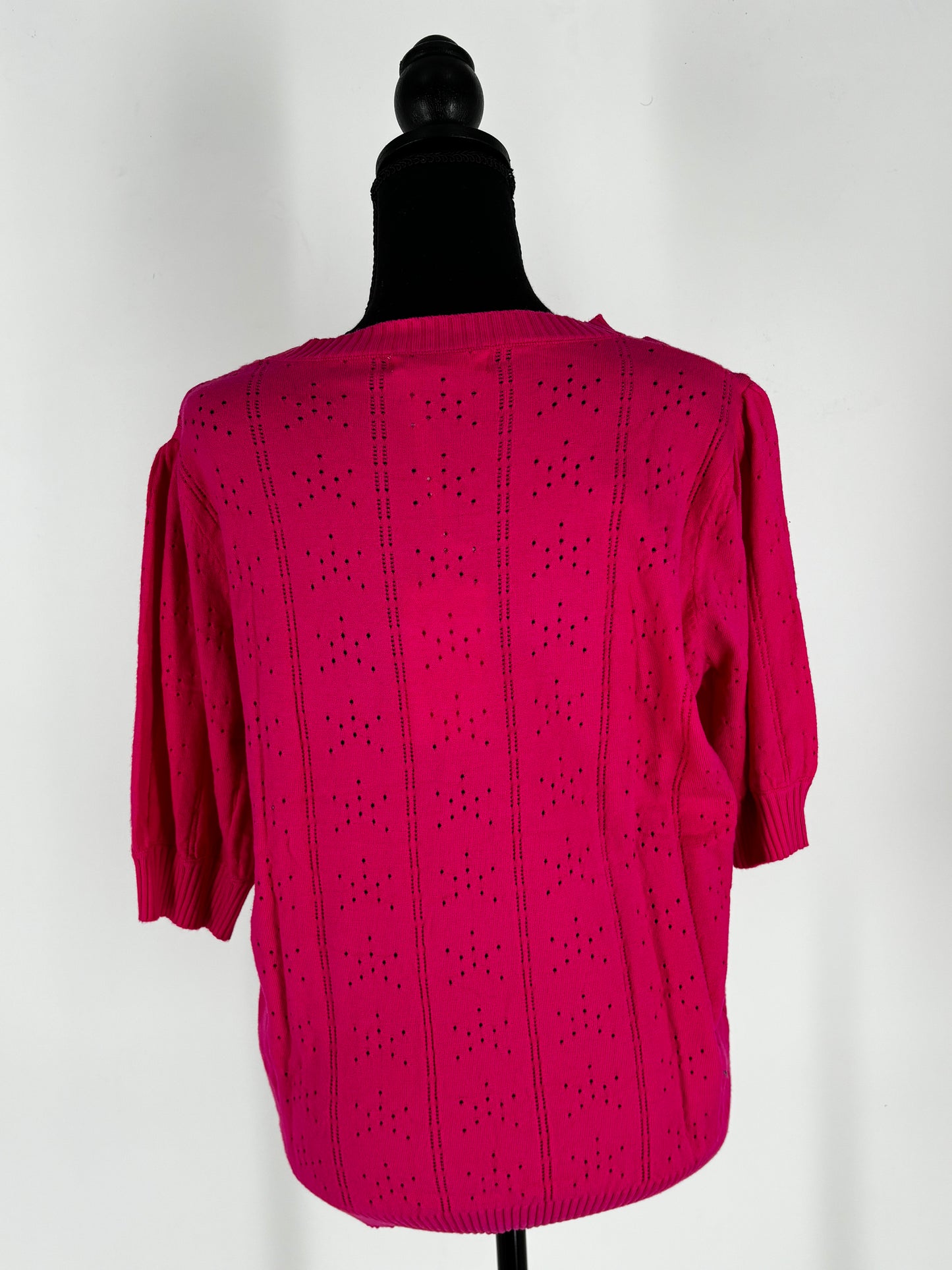 Grace Karin Women's Pink Knit Short Sleeve Sweater – Size M