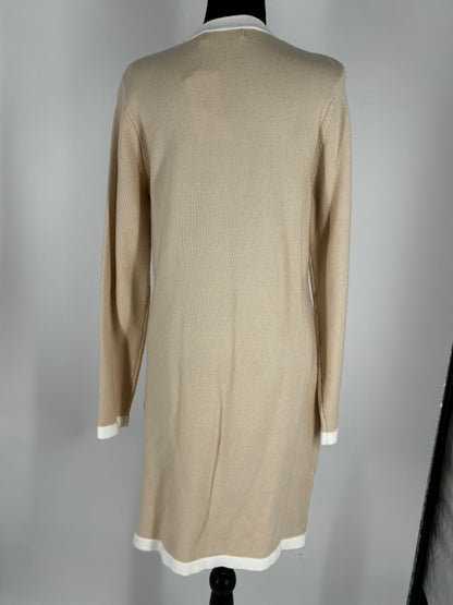 MEROKEETY Women's White and Beige Knit Dress – Size M