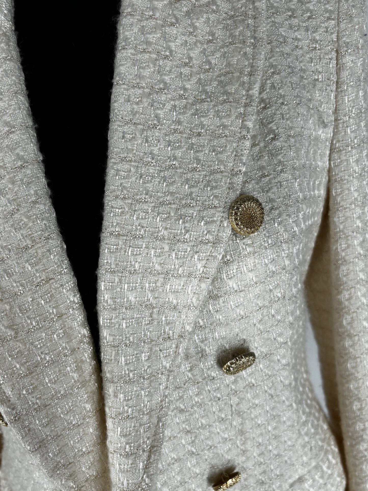 ZARA Women's Classic White Linen Tailored Blazer – Size S