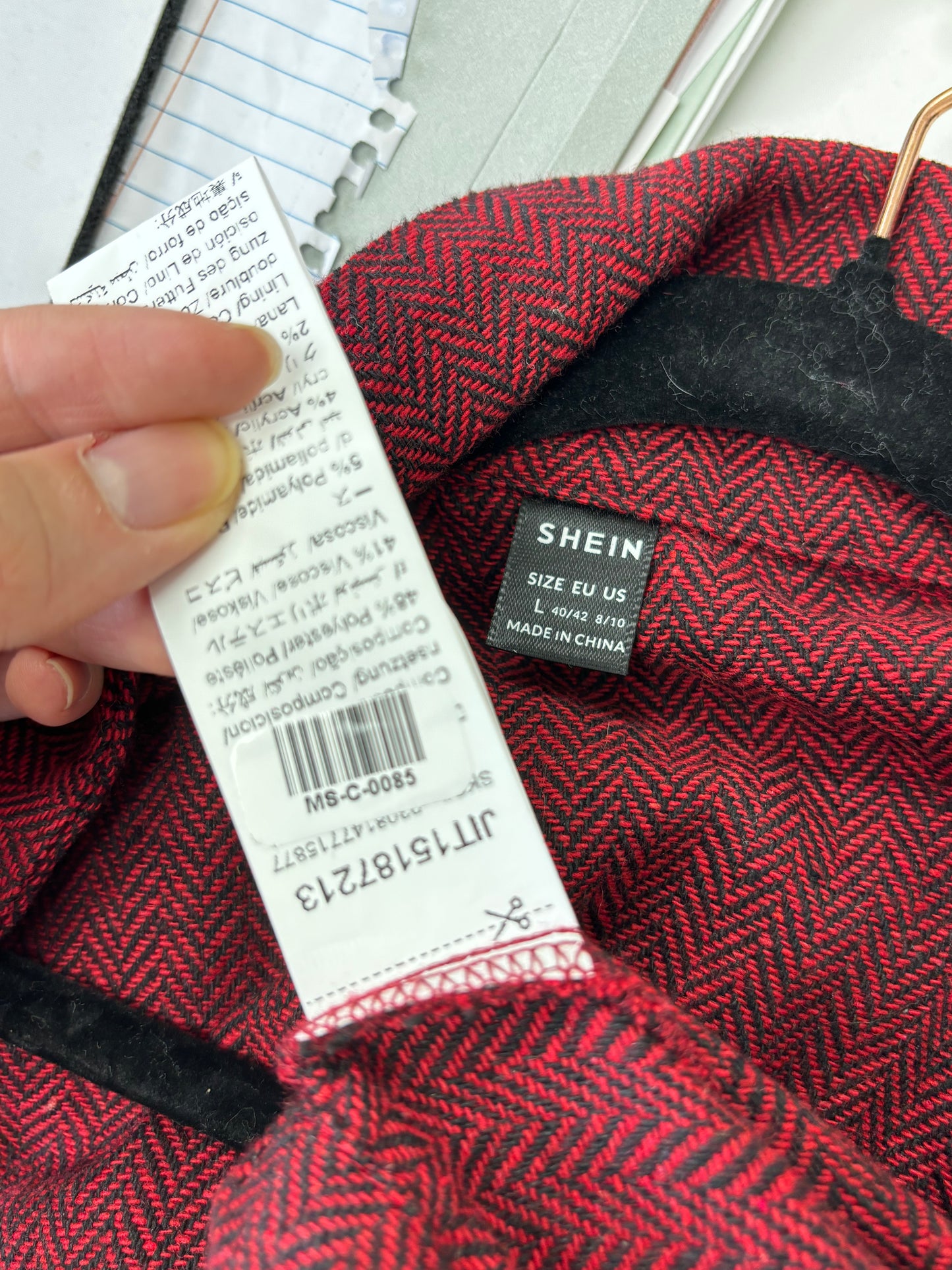 Women's Red Short Linen Top – Size L (Runs Small)