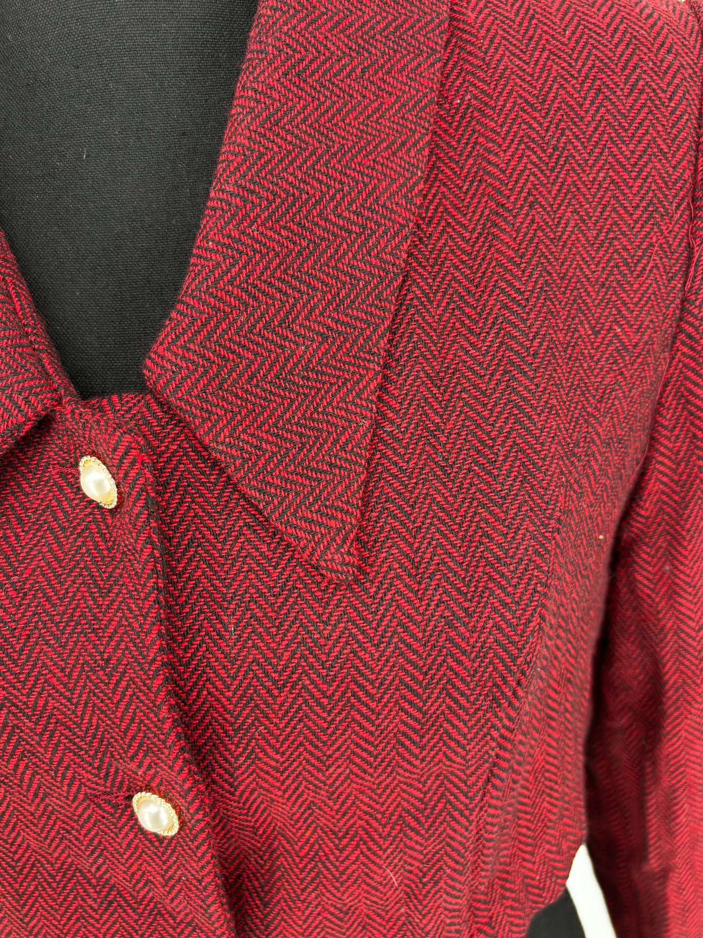 Women's Red Short Linen Top – Size L (Runs Small)