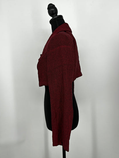 Women's Red Short Linen Top – Size L (Runs Small)