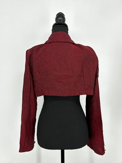 Women's Red Short Linen Top – Size L (Runs Small)