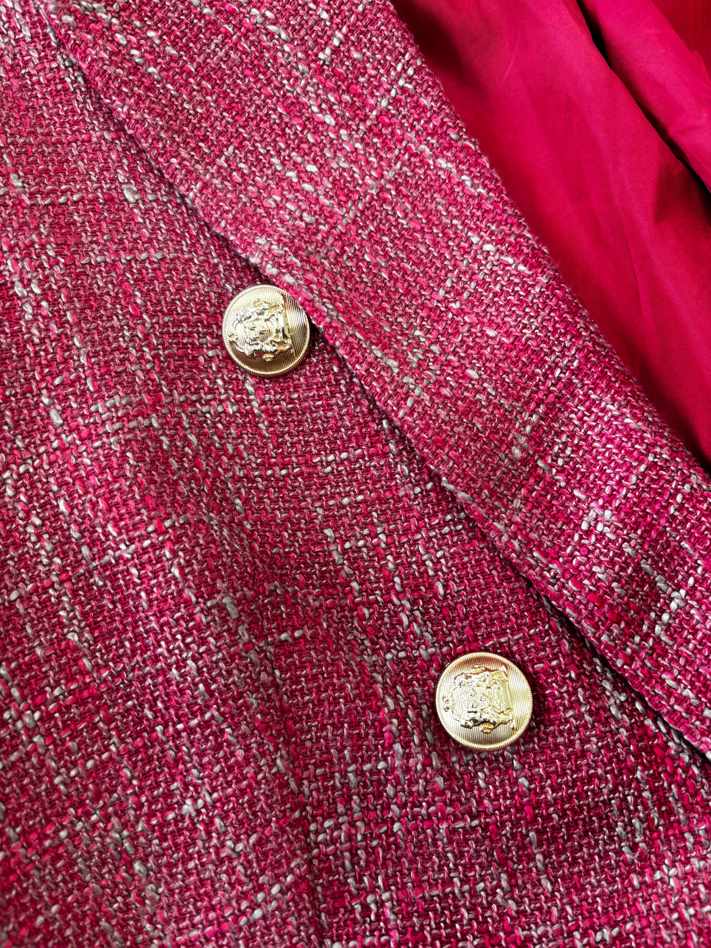 Women's Rose Red Knit Cardigan – Size M