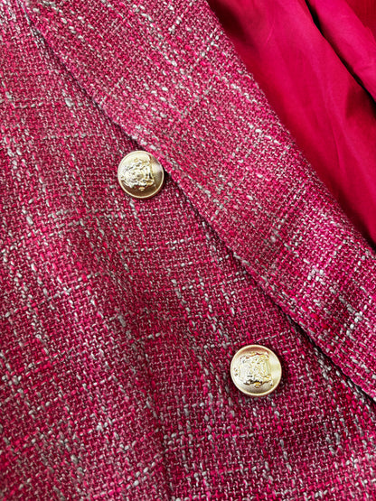 Women's Rose Red Knit Cardigan – Size M