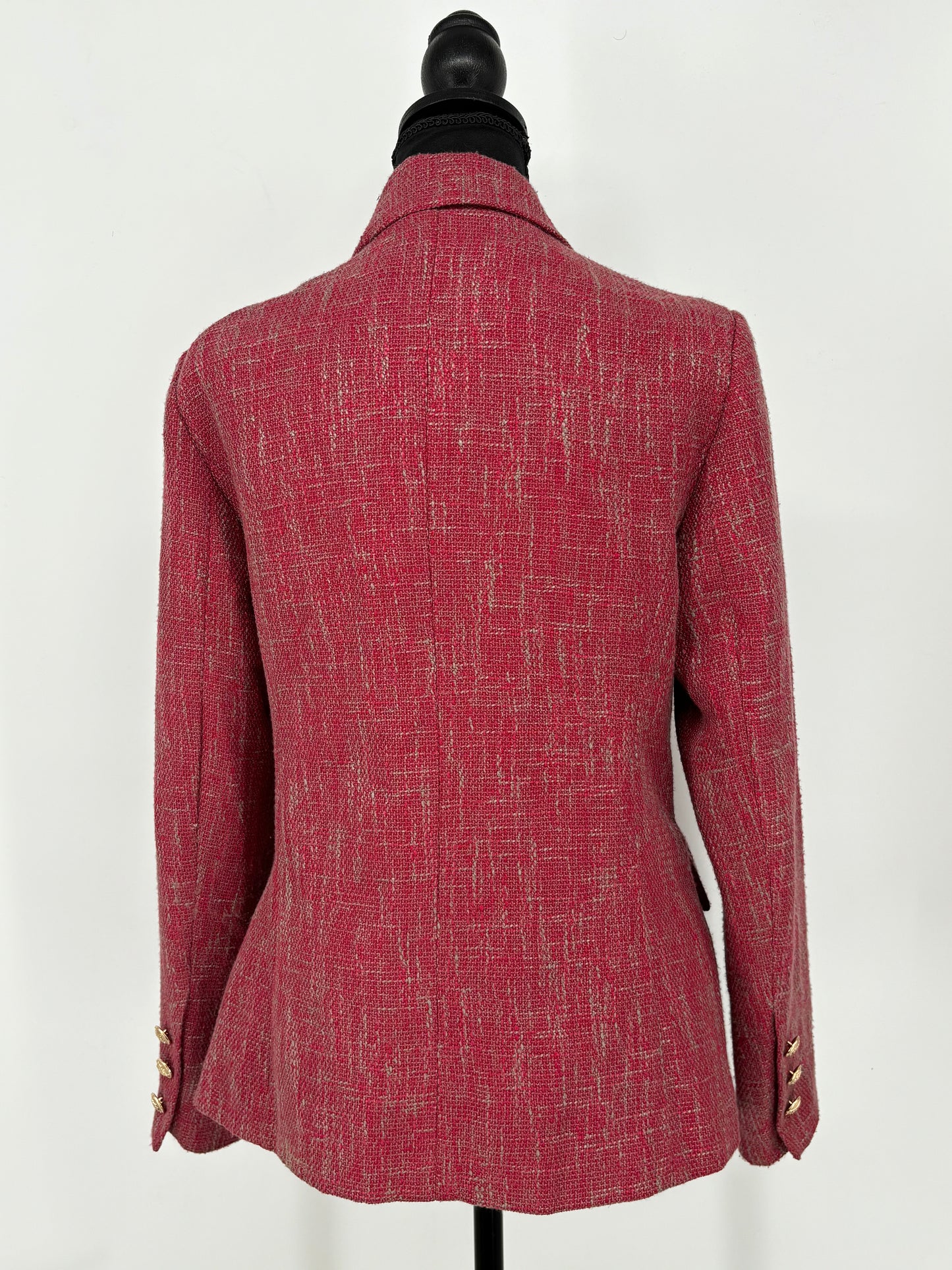 Women's Rose Red Knit Cardigan – Size M