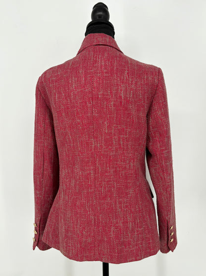 Women's Rose Red Knit Cardigan – Size M