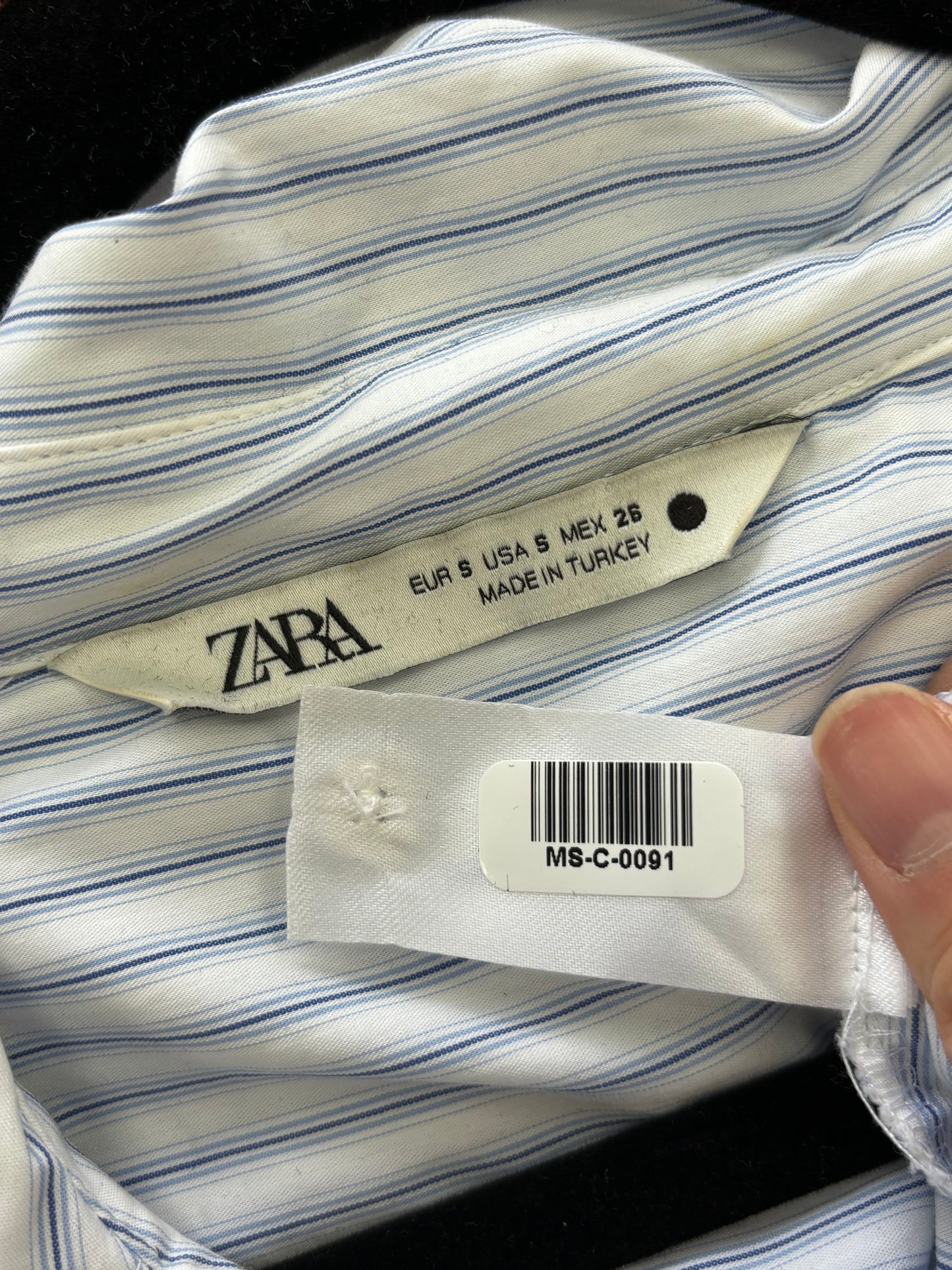 Women's Blue Striped Tie-Front Shirt – Size S