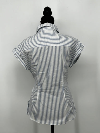 Women's Blue Striped Tie-Front Shirt – Size S